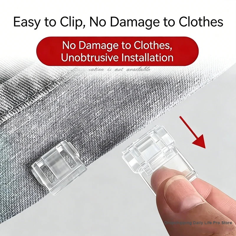 1~10PCS Invisible Leg Shortening Clip, Non-Slip Pants Edge Clip, Quick Fix Hem Clip, Hidden Pants Adjuster, Sewing Accessories