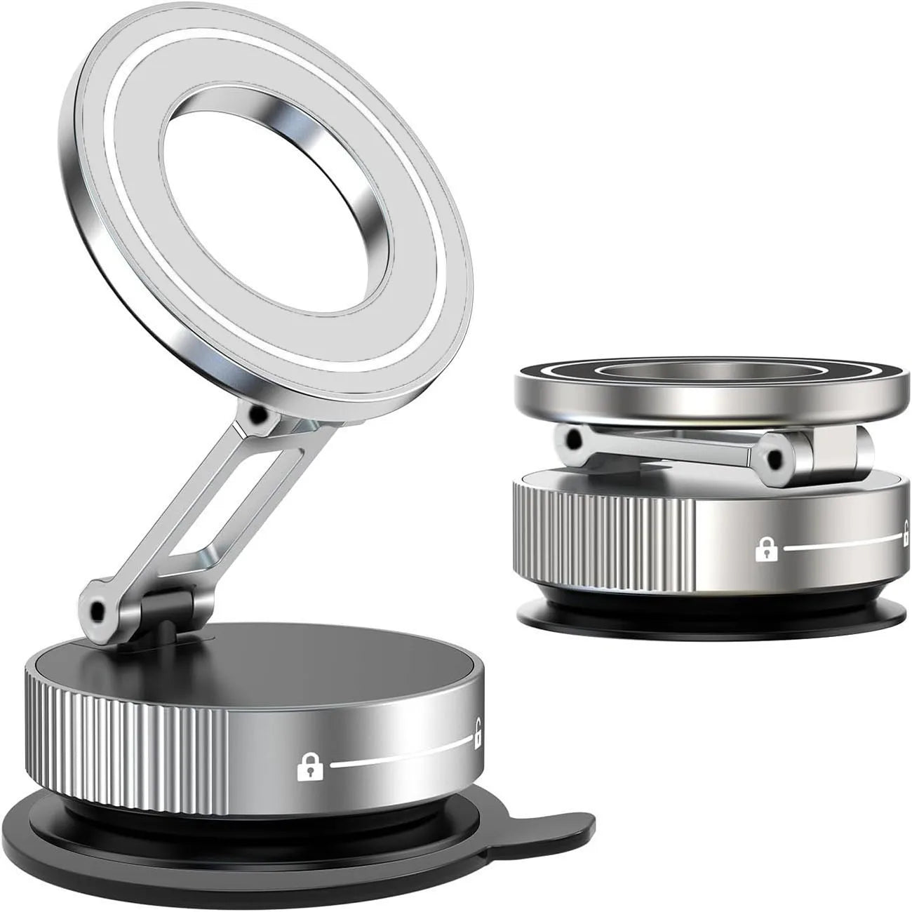 Magnetic Suction Cup Phone Mount for Magsafe 360° Adjustable Magnetic Car Phone Holder Pocket Size Foldable Car Mount