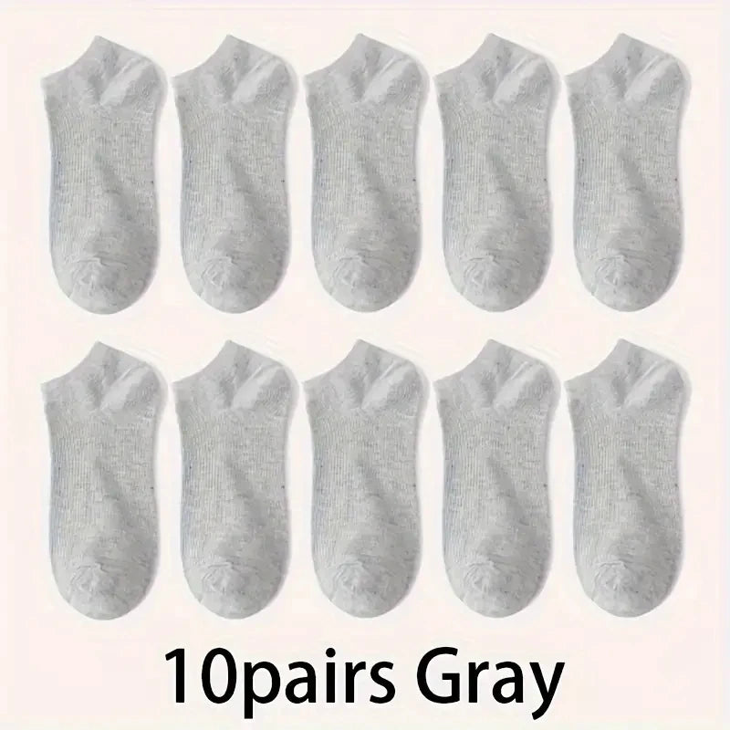 5/10-Pack Unisex Comfort-Fit Ankle Socks For All, Breathable & Lightweight - Ideal For Sports & Daily Wear